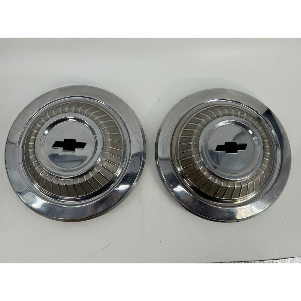 1967 Chevrolet Dog Dish Hubcaps 10 1/2" Set of 2 Chevy 67 Impala Caprice Bel Air